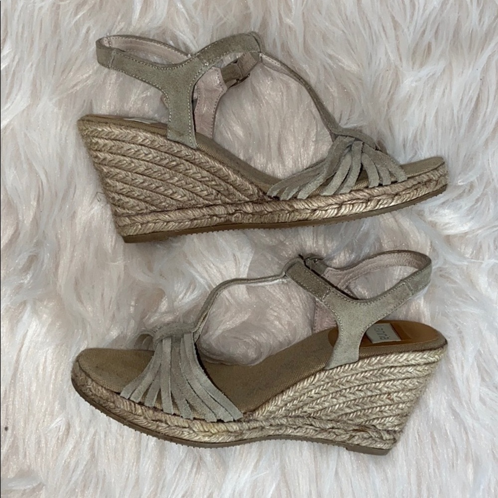 Kana suede strappy wedge